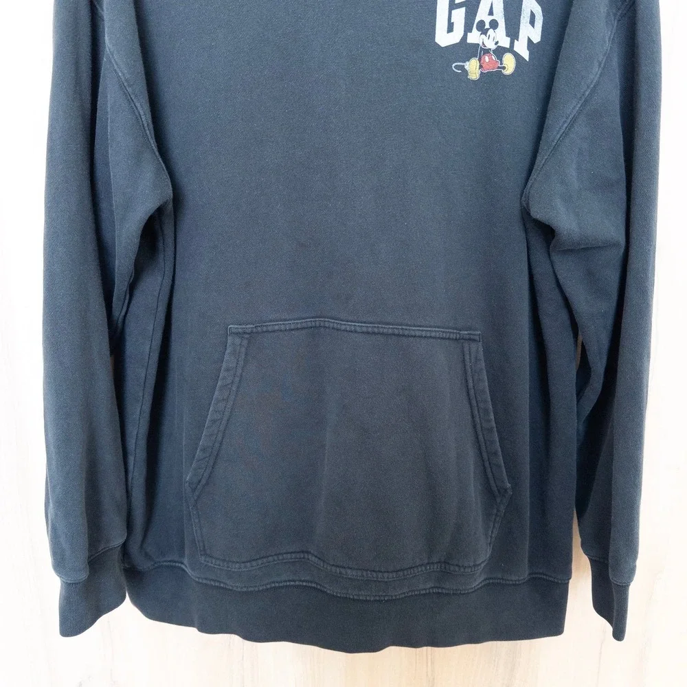 GAP x Disney Unisex Hoodie Teen 18-20 Black Disney Mickey Mouse Graphic Pullover